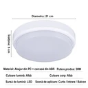 LED wall light 30W Round Exterior, 6500k, White, Applied outdoors