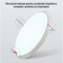 12W Smart LED Wall Lamp Radar Motion Sensor φ23cm 6500k White, Corridor lights