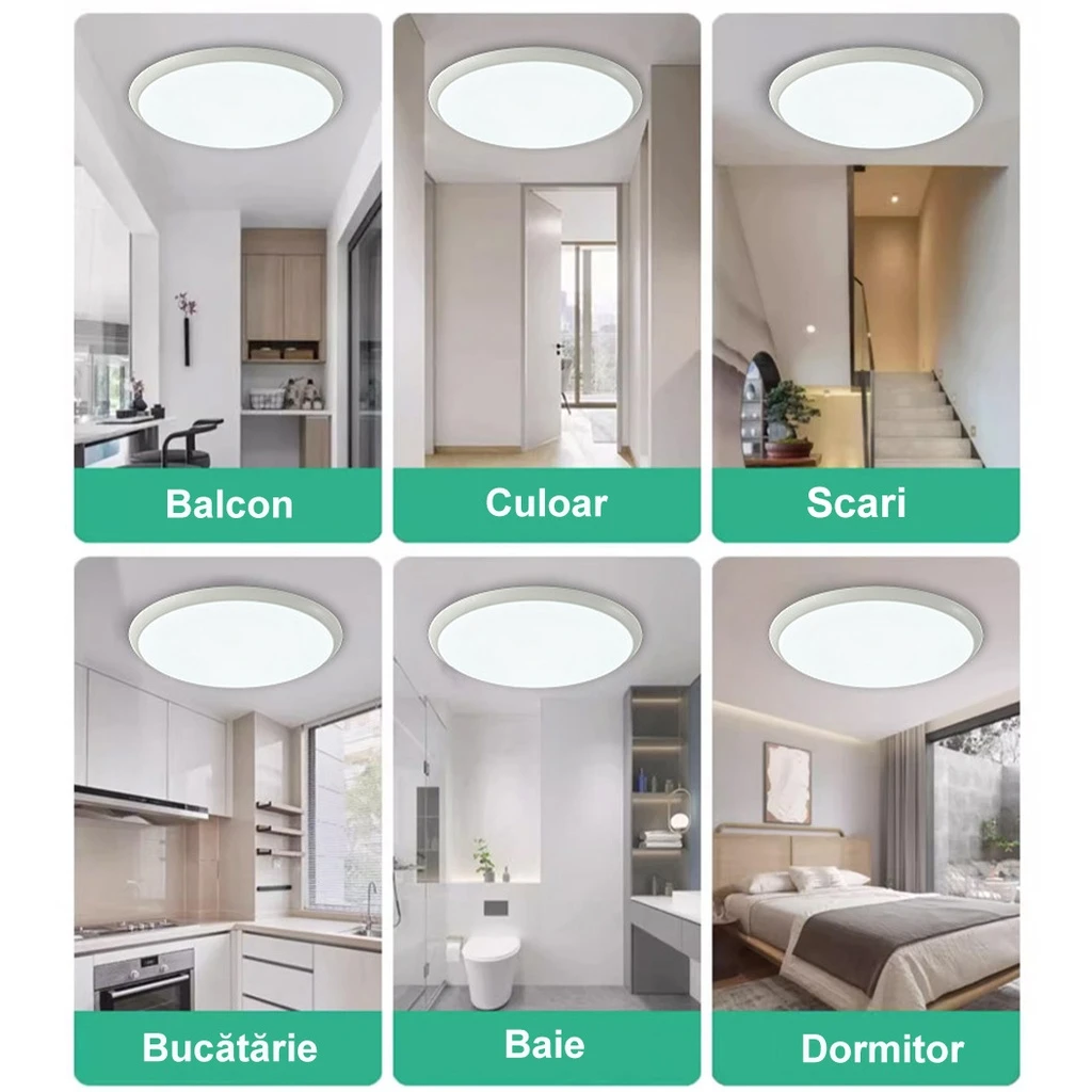 18W Smart LED Wall Lamp Radar Motion Sensor φ27cm 6500k White, Corridor lights
