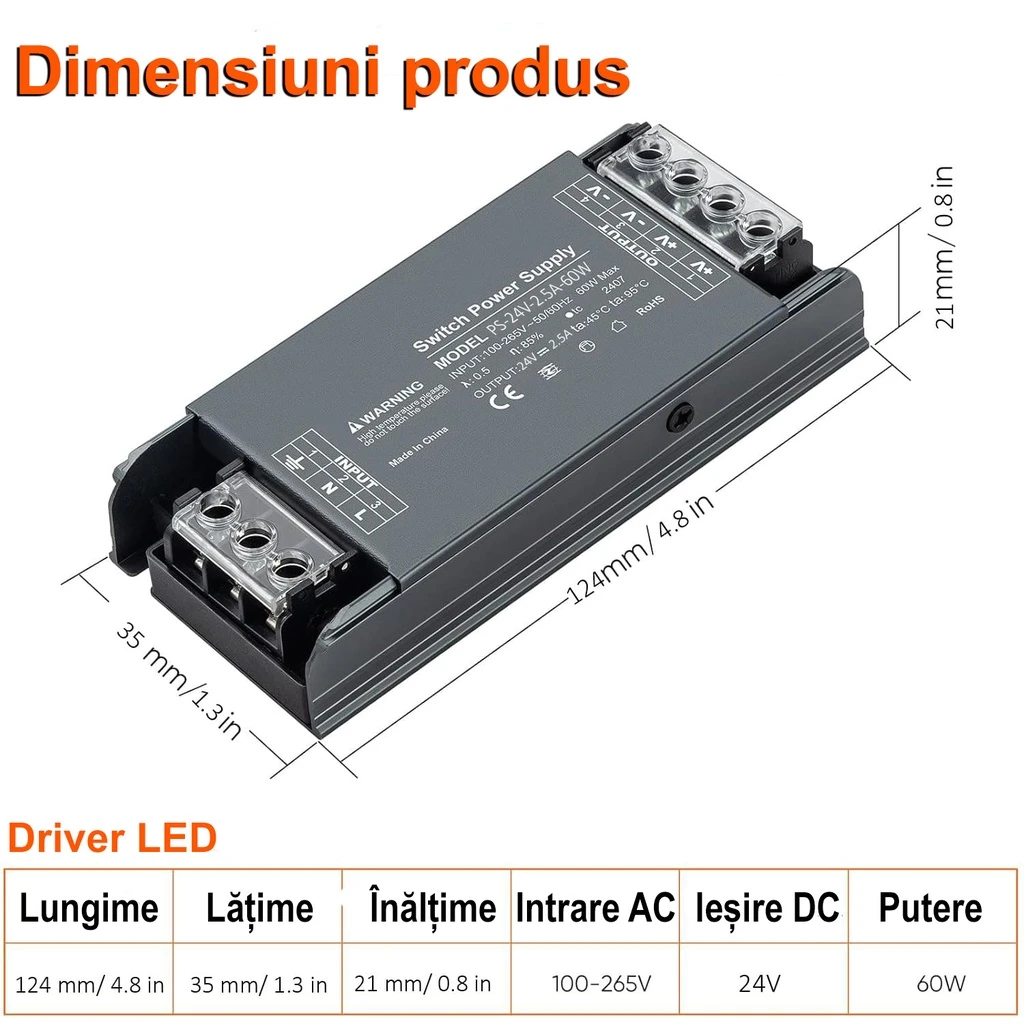 Switching Power Supply Premium 24V, 2.5A, 60W
