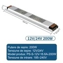 Switching Power Supply, Slim, Indoor, 12V, 16.6A, 200W