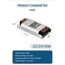 Switching Power Supply Slim, Indoor, 24V, 1.5A, 60W