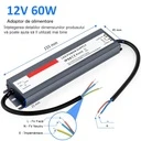 Switching Power Supply Slim, Outdoor IP68, 12V, 5A, 60W