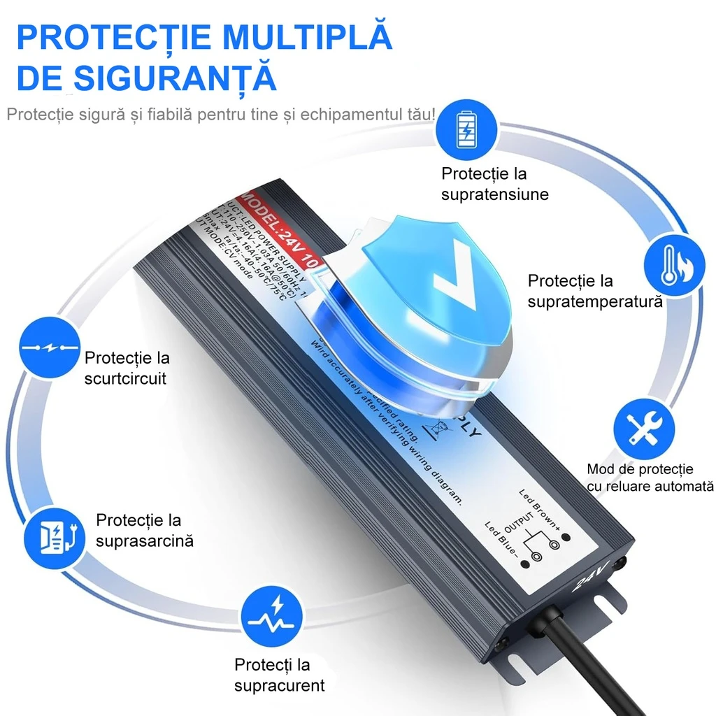 Switching Power Supply Slim, Outdoor IP68, 12V, 8.3A, 100W