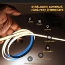 12V COB LED Strip Light – 320 LEDs/m – 3000k – IP20 – 8mm – 5m Roll