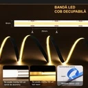 12V COB LED Strip Light – 528 LEDs/m – 3000k – 10mm – IP65 – 5m Roll
