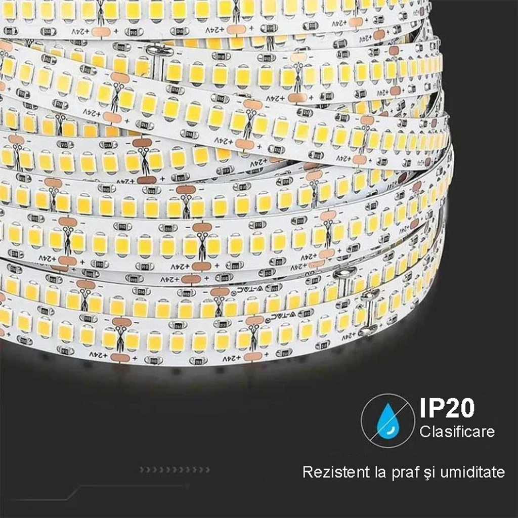 12V LED Strip Light – 240 LEDs/m – SMD2835 – 6500K – 10mm – IP20 – 5m Roll