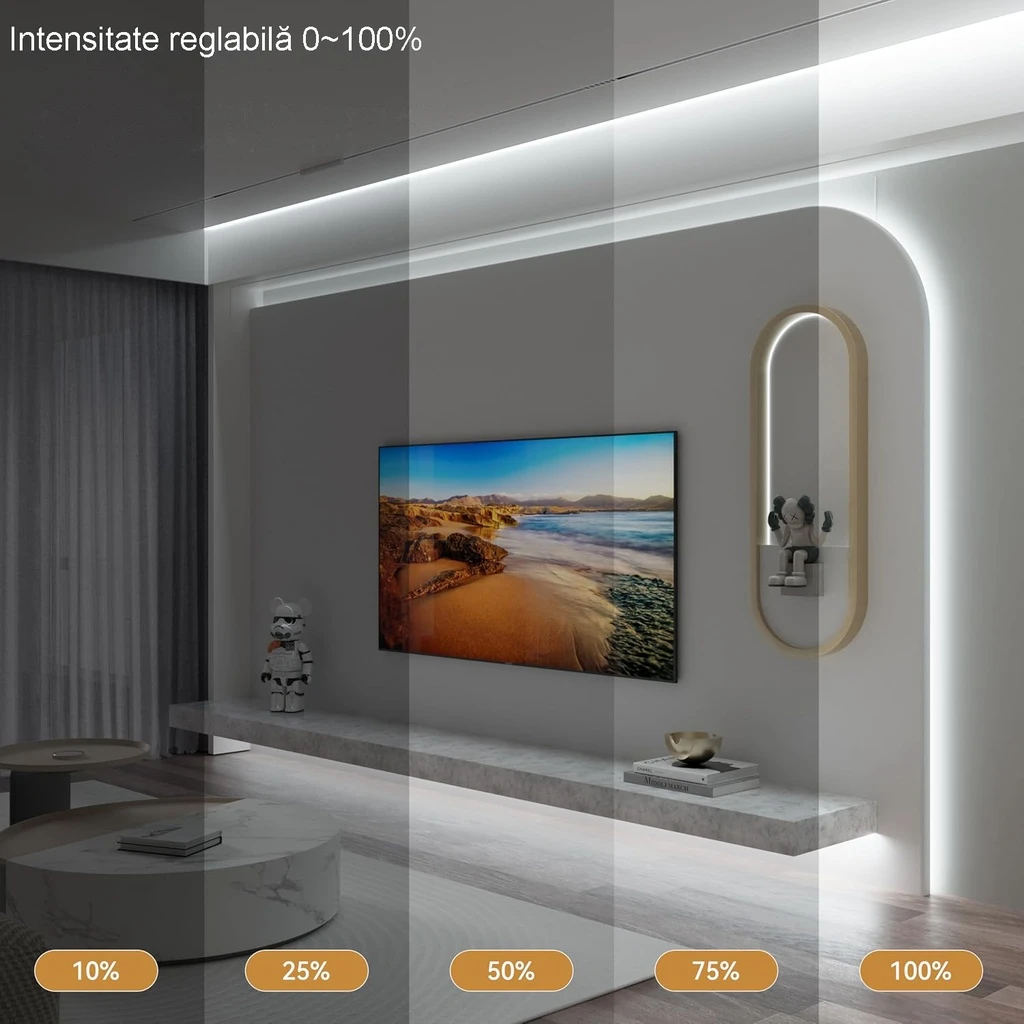 12V COB LED Strip Light – 528 LEDs/m – 6500k – IP20  – 10mm – 5m Roll
