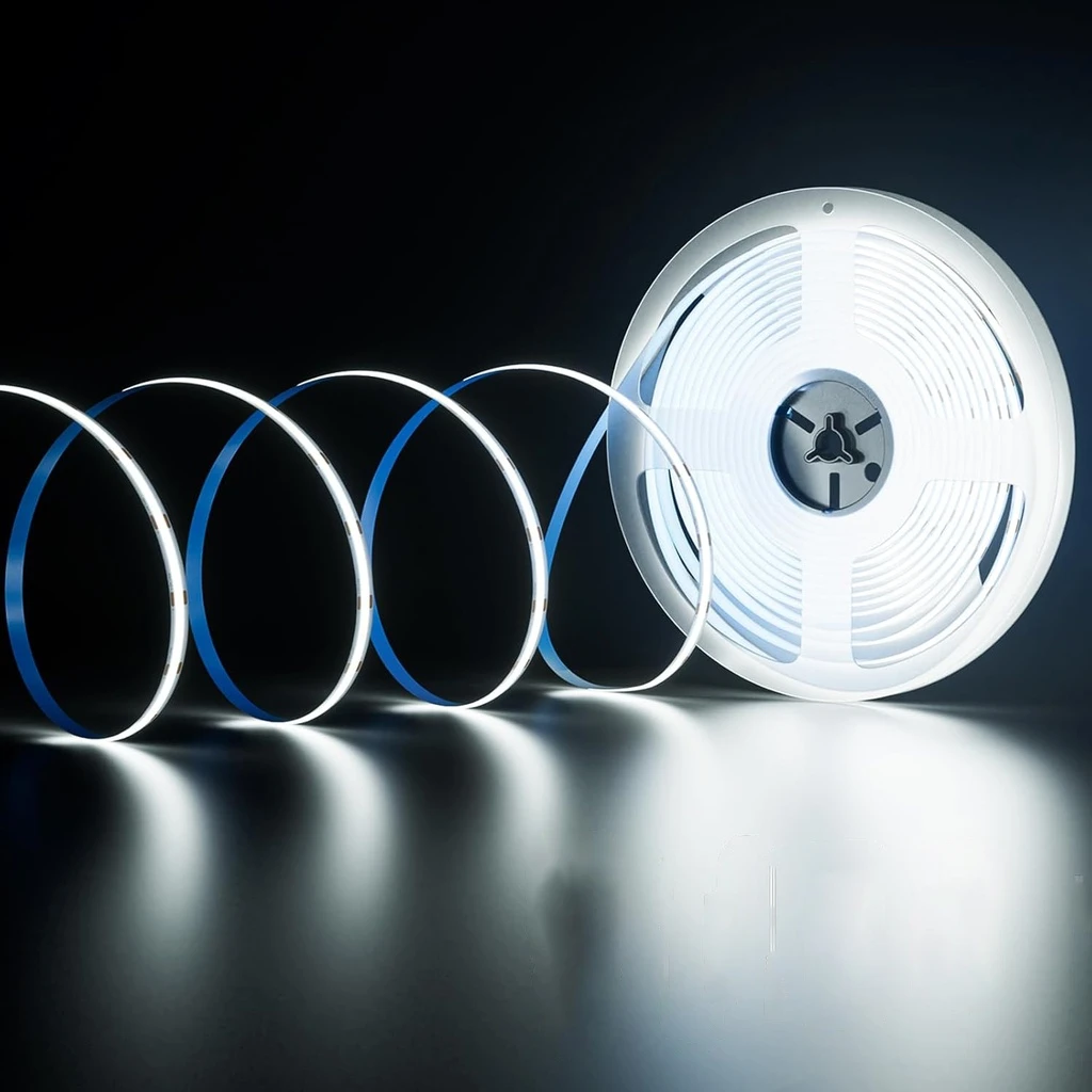 12V COB LED Strip Light – 528 LEDs/m – 6500k – 10mm – IP65 – 5m Roll