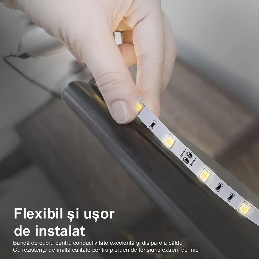 12V LED Strip Light – 120 LEDs/m – SMD5050 – 10mm – 3000k – IP20 – 5m Roll