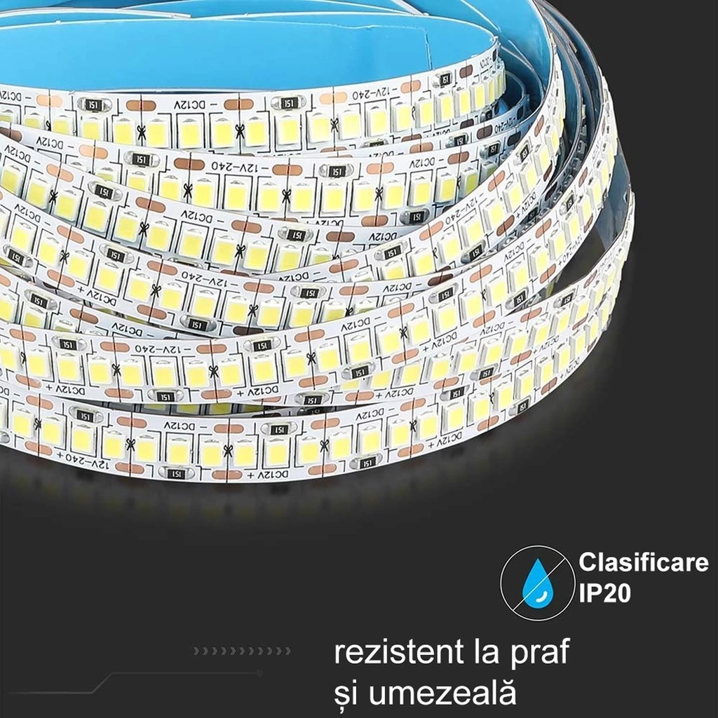24V LED Strip – 240 LEDs/m – SMD2835 – 4000K – IP20 – 10mm – 10m Roll