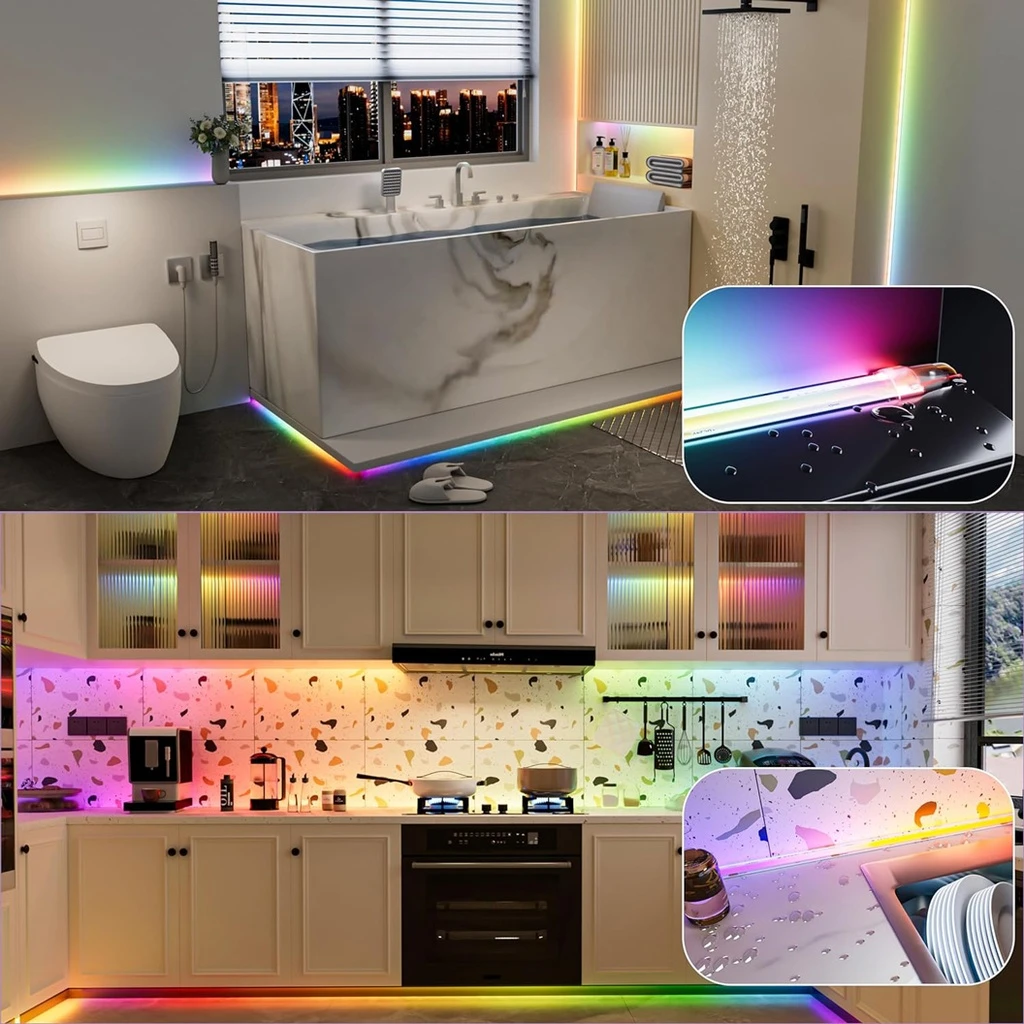 12V RGB LED Strip – COB 576 LEDs/m – 2880 LEDs – 10mm – IP20 – 5m Roll