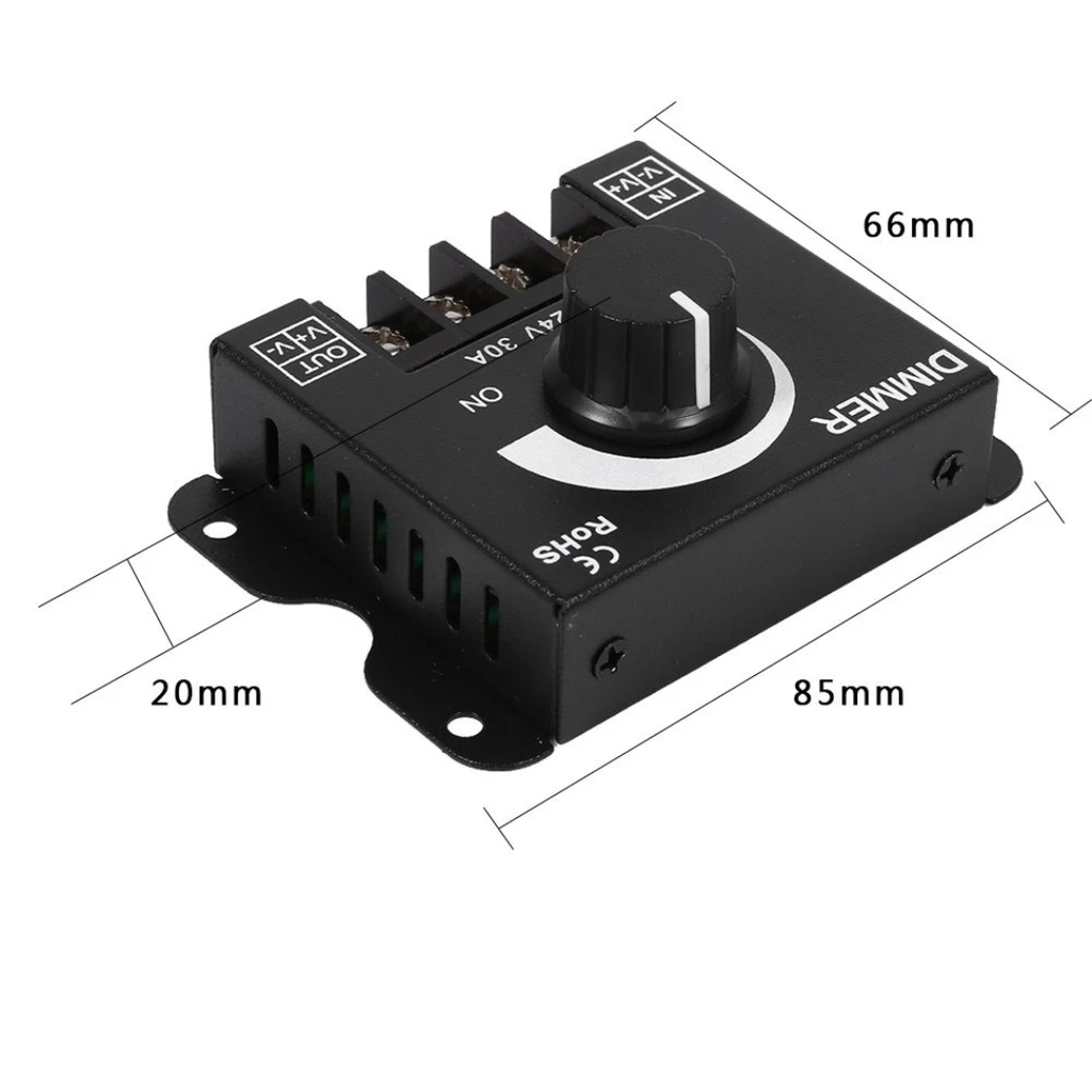 LED Strip Dimmer Manual – 12-24V, 30A Brightness Controller