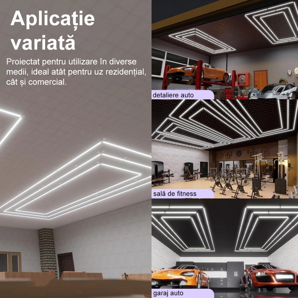 Set of 3 LED Rectangles 472W, 6500k, cool white light, 4.8x2.4m