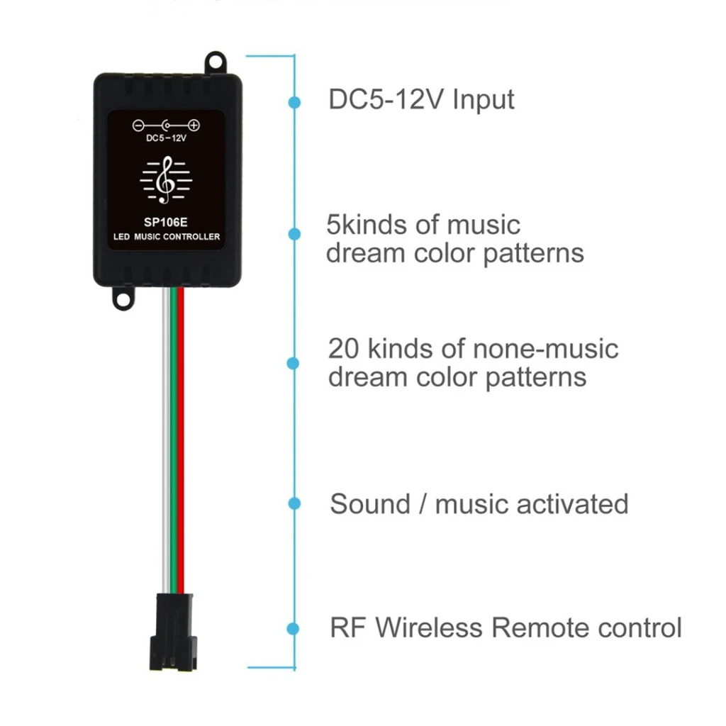 Music Sync Pixel LED Controller – WS2811/2812 Support