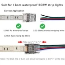 5-Pin RGBW LED Strip Light Connector, 12mm – for 5050 RGBW LED Tape Lights