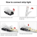 10mm 4-Pin LED Connector with 4 Wires – for RGB Strip Lights