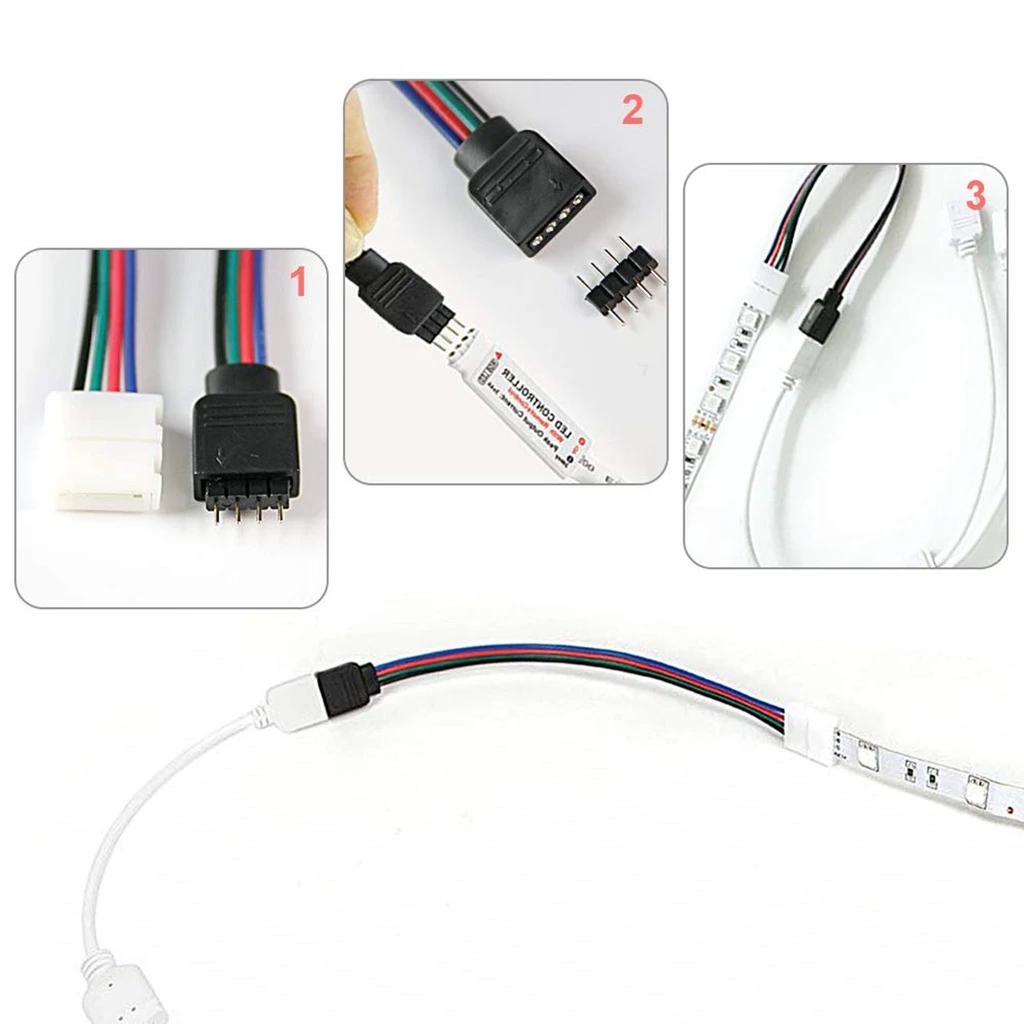4-Wire RGB LED Strip Power Connector – for 5050 4-Pin RGB Light Strips