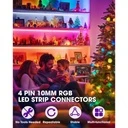 RGB 5050 LED Strip Connector with 4 Wires – 10mm 4-Pin Solderless Adapter
