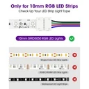 RGB 5050 LED Strip Connector with 4 Wires – 10mm 4-Pin Solderless Adapter