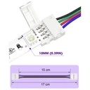RGB 5050 LED Strip Connector with 4 Wires – 10mm 4-Pin Solderless Adapter