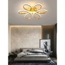 LED Chandelier 24W - Flower Type, Modern Design, 3 Color Settings (Cool White, Neutral, Warm), 30 cm, Gold