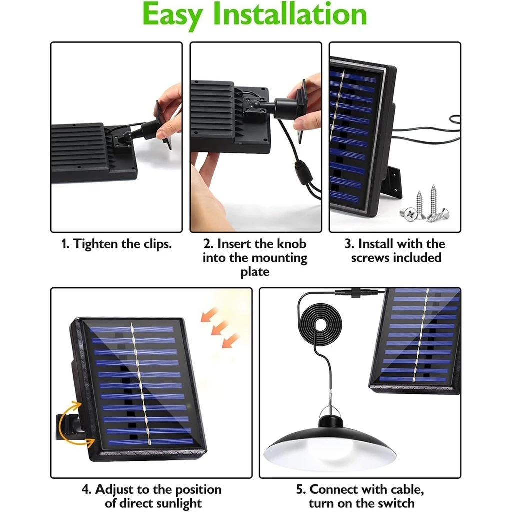 solar LED lamps with solar panel