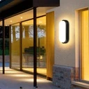 LED wall light 12W Oval Exterior, 3000k, Black, Applied outdoors