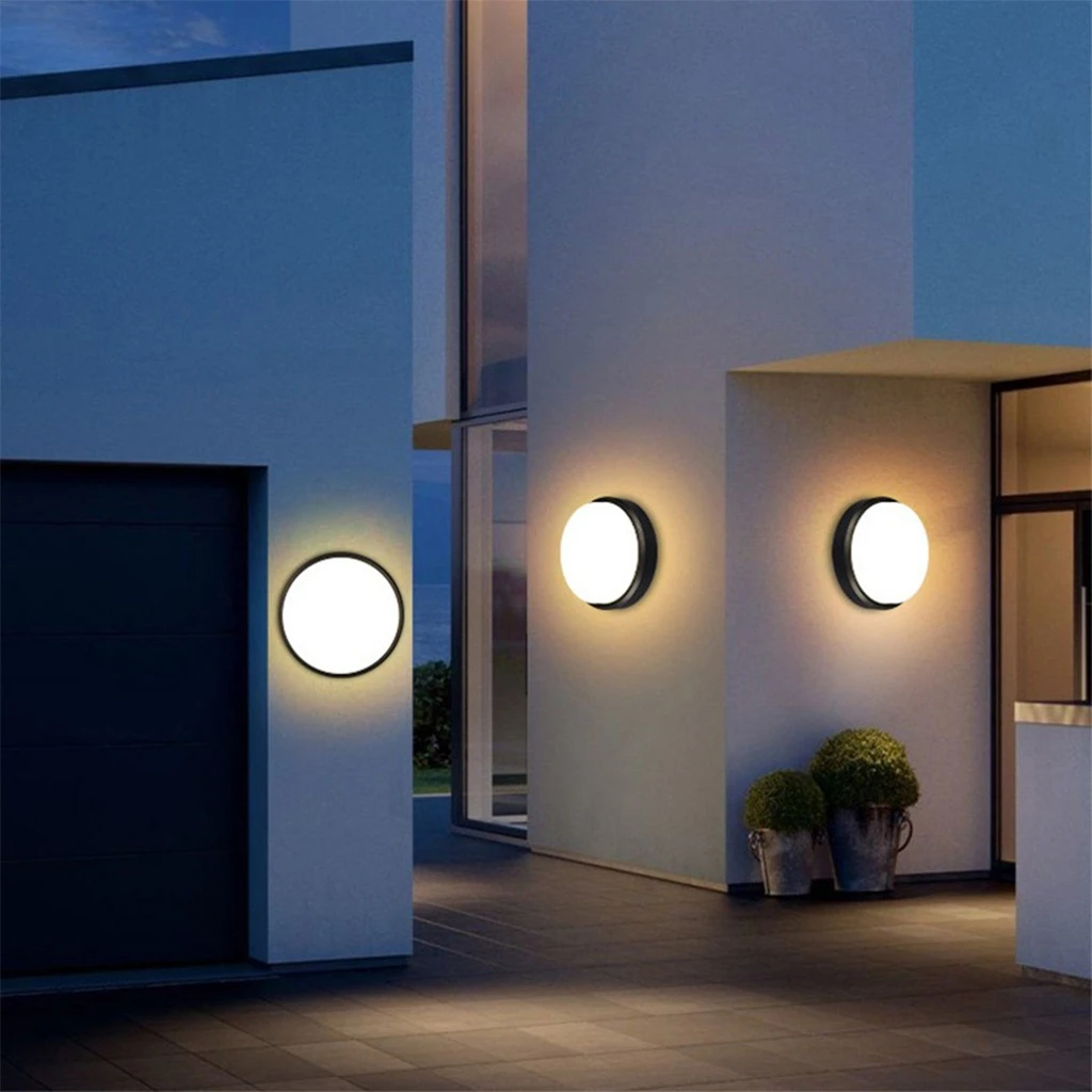 LED wall light 30W Round Exterior, 4000k, Black, Applied outdoors