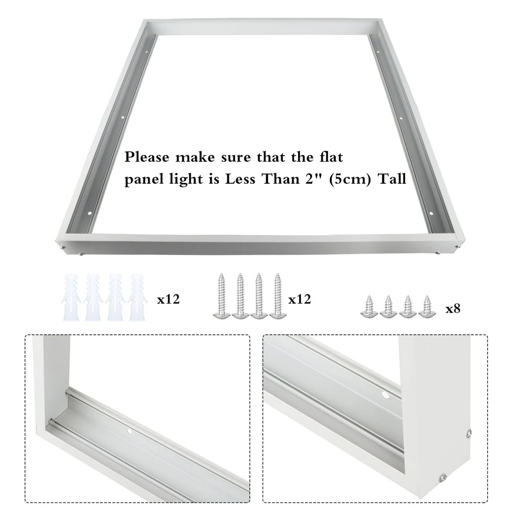 LED panel mounting frame on the ceiling 60x60 cm, white color