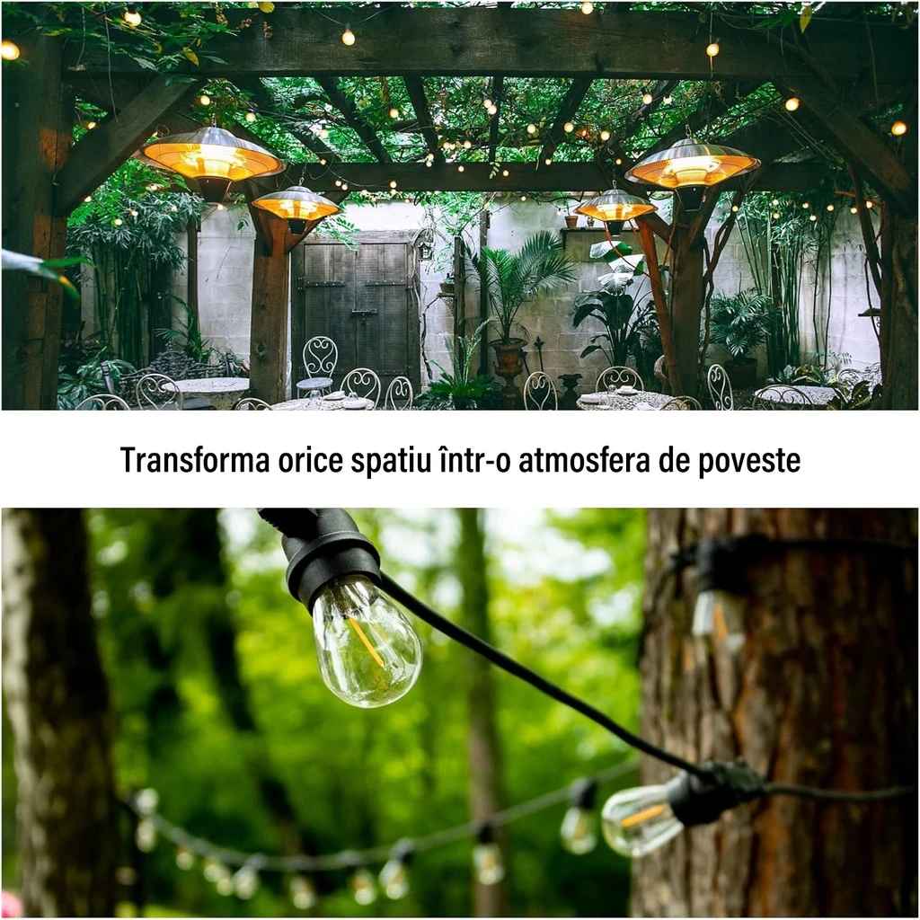 String light, 5m, interconnectable, E27 socket, IP65