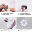 LED Night Light with Motion Sensor, Cold White Light, USB Charging, On/Off/Auto Switch, 0.6W, 300mAh, Round Design, White, 8.5x2.3 cm