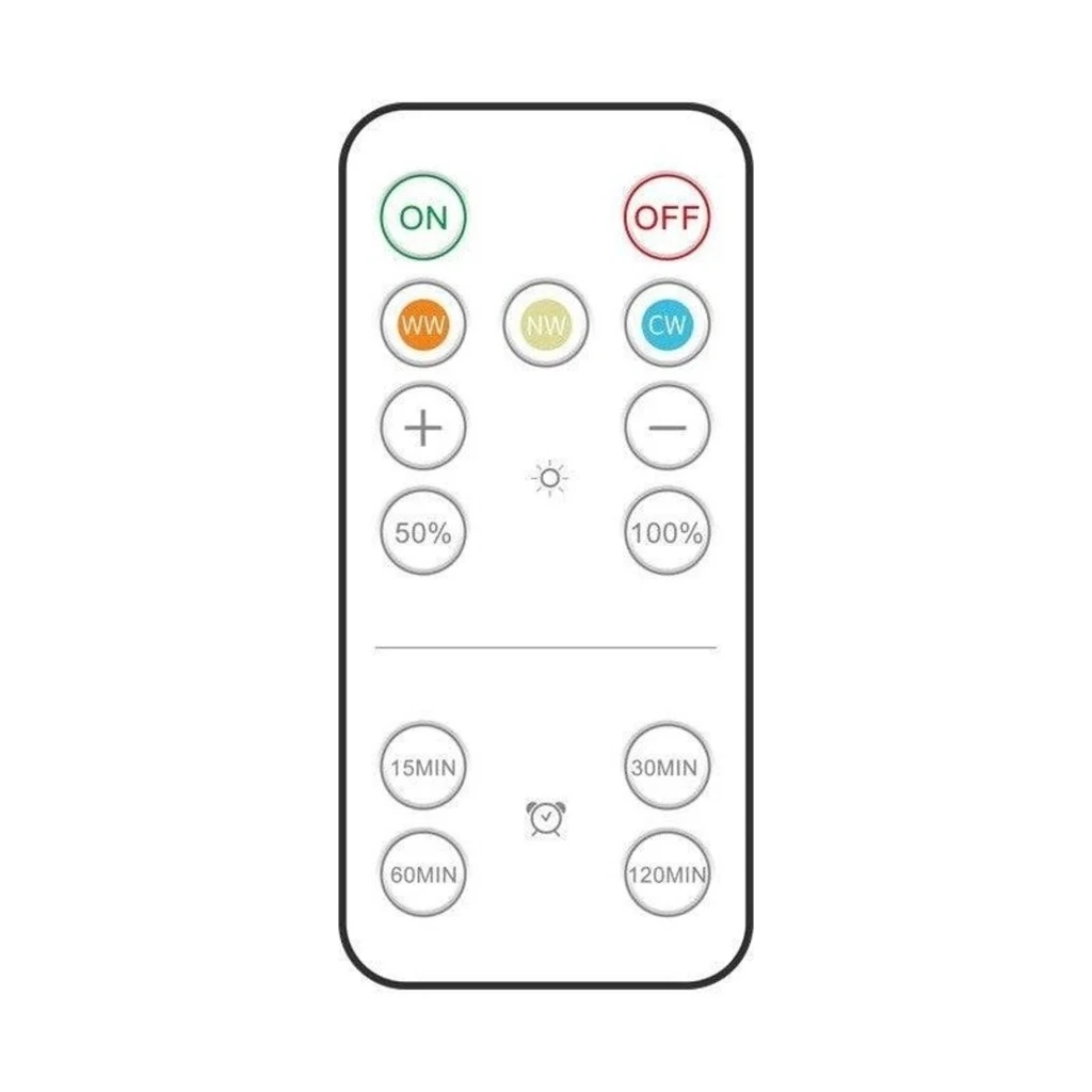 LED Lamp, Wireless with Batteries, 3 Light Colors, Remote Control, Plastic, White