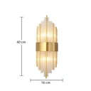 LED Wall Light, Indoors, Stainless Steel and Glass, 40 x 16 cm, Gold
