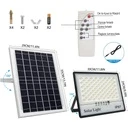 Set of 2 LED floodlights with Solar Panel, with Motion Sensor, Remote Control, Waterproof IP67, 322*2 built-in LEDs, 200W, 30x24 cm, Modern Design, Black