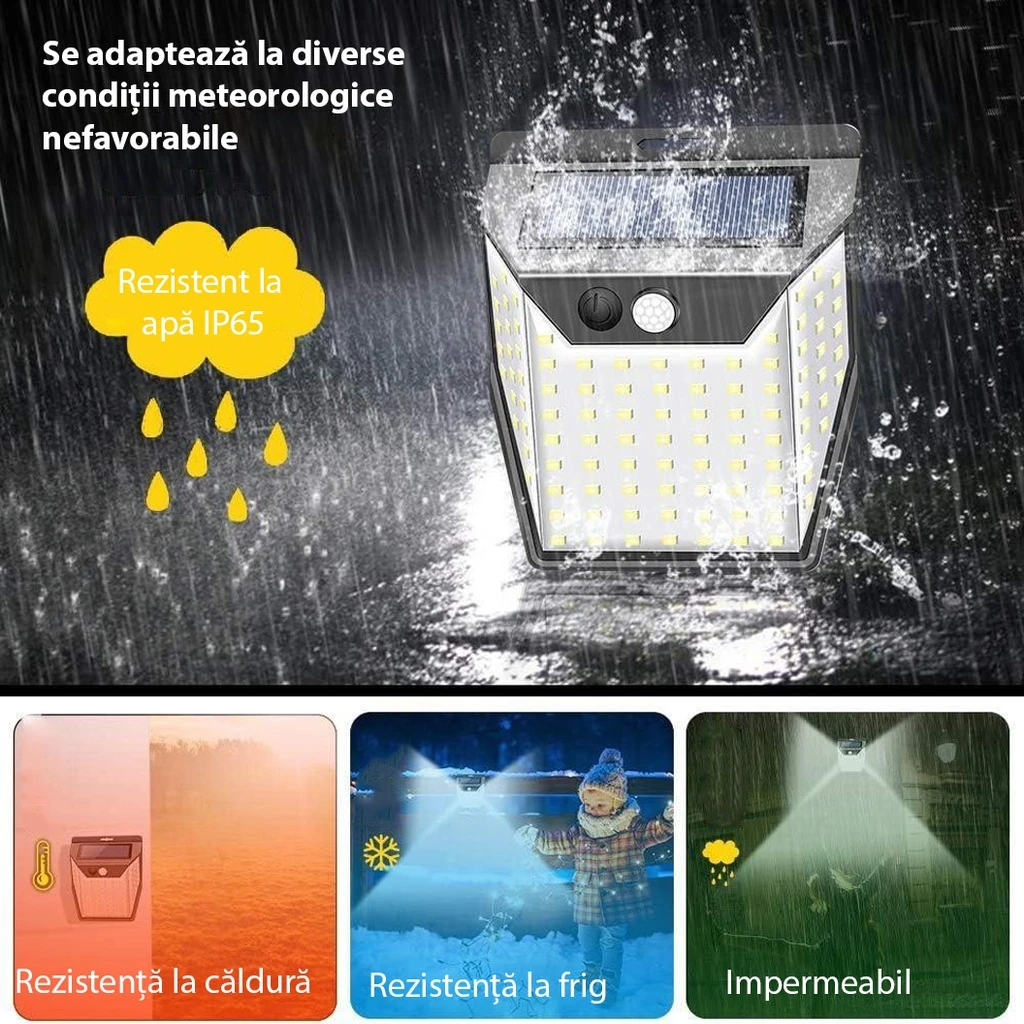 Solar lamp with motion sensor, 99 LEDs, 6500k