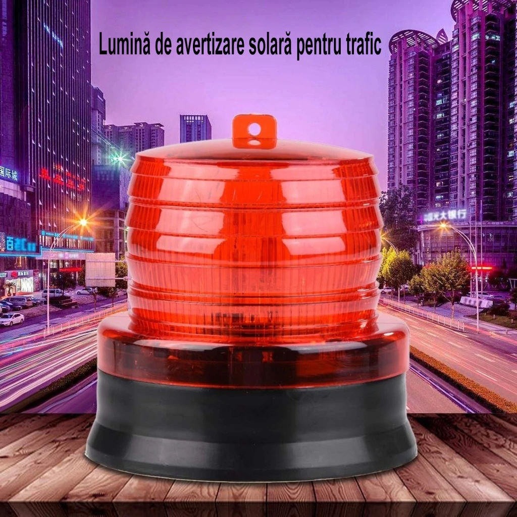 LED Solar-powered Red flashing warning, built-in solar panel, IP65, 1.2 V, 11.5 x 11.6 cm, Red
