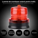 LED Solar-powered Red flashing warning, built-in solar panel, IP65, 1.2 V, 11.5 x 11.6 cm, Red