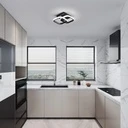 22W LED Ceiling Light – Modern Design with Squares, 3 Light Colors (Warm/Neutral/Cool White), Acrylic & Metal, Black
