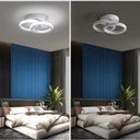 LED Chandelier 2 Circle, Goeco, Aluminum, 22 W, 25 x 17 x 9.5cm, White 
