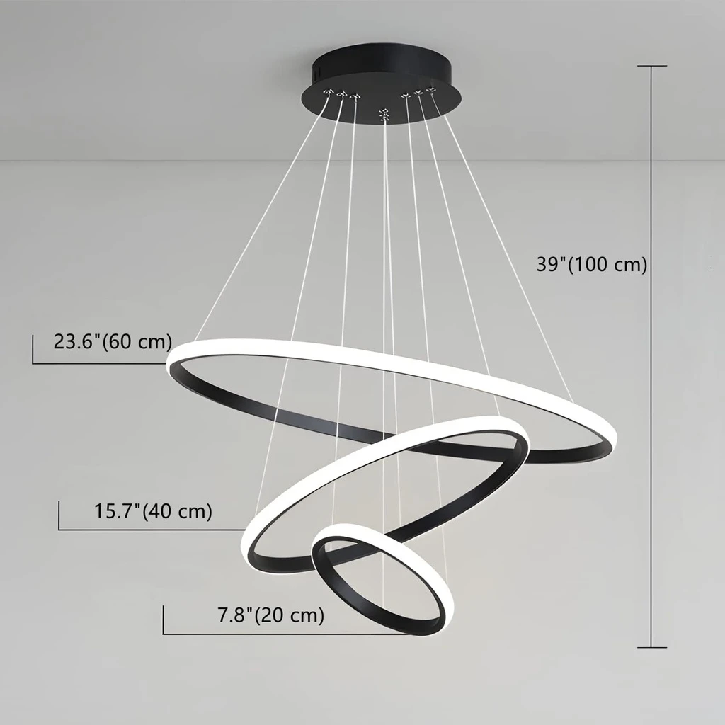 LED Chandelier, Comely, Aluminum, 220V, 76W, Black 