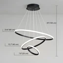 LED Chandelier, Comely, Aluminum, 220V, 76W, Black 
