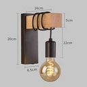 Rose LED, Vintage Retro Wooden Wall Lamp, E27, 1 Adjustable Arm, 8847/1 
