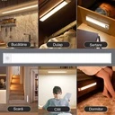 Smart LED Lamp with sensor, Portable, Motion sensor, 3 color temperatures CCT, adjustable intensity, USB Charging, Aluminum, 2 working modes, 40cm, Silver