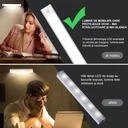 Smart LED Lamp with sensor, Portable, Motion sensor, 3 color temperatures CCT, adjustable intensity, USB Charging, Aluminum, 2 working modes, 40cm, Silver