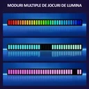RGB LED Light Bar with Music Sync – 32 LEDs, Sound Sensor, 17 Colors, Multiple Modes, Brightness & Speed ​​Adjustment, USB-C Power Supply, Black
