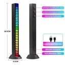 RGB LED Light Bar with Music Sync – 32 LEDs, Sound Sensor, 17 Colors, Multiple Modes, Brightness & Speed ​​Adjustment, USB-C Power Supply, Black