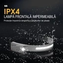 Professional LED Headlamp – 1x COB Ultra-Bright & 1x XPE, USB Charging, Motion Sensor, 4 Light Modes, Side Light, For Fishing, Hunting, Working, Black