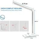 LED Desk Lamp, Eye Protection, 10 Intensity Levels, 5 Color Temperatures 3000k-5500k, Foldable, No Flicker, Aluminum, Wireless Phone Charging, Silver
