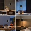 Set of 2 Rechargeable LED Table Lamps – Touch Control, 3 Color Temperatures (Warm/Neutral/Cool), Dimmable, 5W, 5200mAh Battery, Black